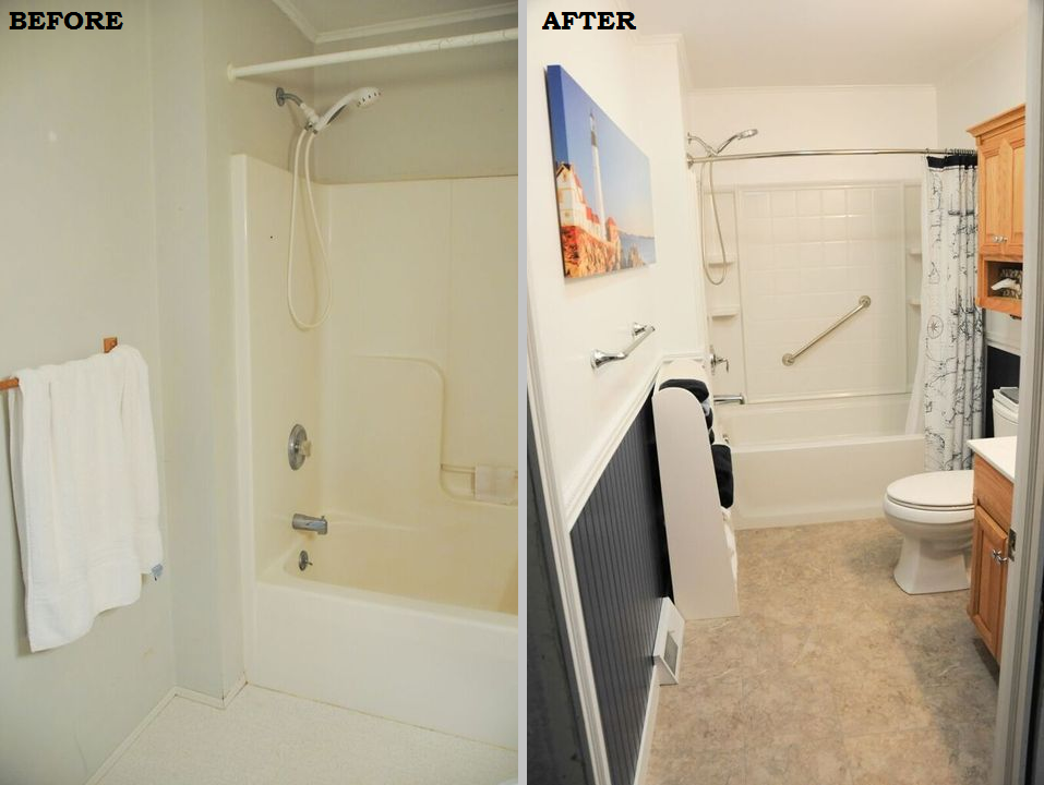 before and after picture of bathroom remodeling in south jersey