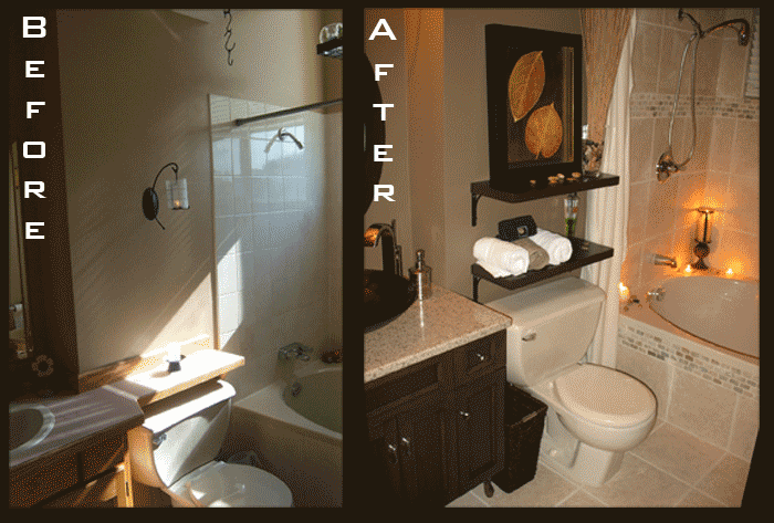 Bathroom remodel before and after pic